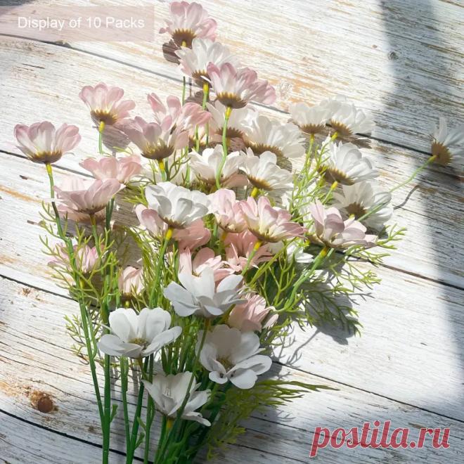 1 Упаковка Искусственных Цветов Ромашки, Полевые Цветы Для Улицы И Дома, Искусственные Весенние Садовые Цветы Космоса, Розовые Шелковые Цветы Галсанг Для Украшения Дома - Home & Kitchen - Temu Moldova