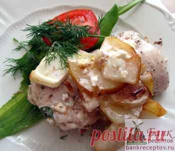 Треска, запеченная с грушей, рецепт и фото