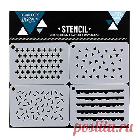 Florilèges Design FDS11704 Pochoirs Fantaisies Plastique Blanc 15 x 10, 5 x 0, 1 cm: Amazon.fr: Cuisine & Maison
