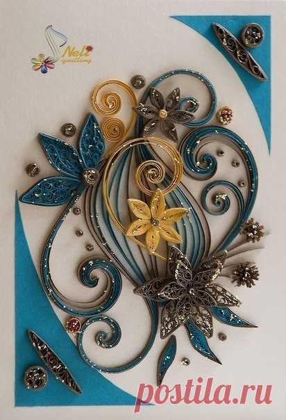 Открытки с элементами квиллинга