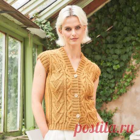 Вязание спицами. Жилет с аранами из THE KNITTER № 206. — HandMade