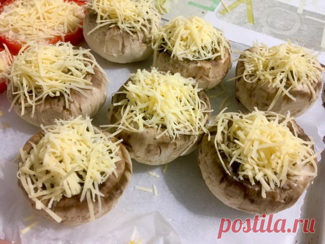 Фаршированные шампиньоны. Вкусная закуска на праздник и в будни. В одном грибочке всего 16 ккал | ХУДЕЕМ ВКУСНО! | Яндекс Дзен