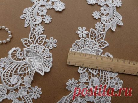 Ivory Venise Lace Applique Bridal Hair Appliques от lacelindsay
