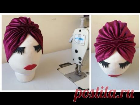 خياطة بوني الشعر في 5 دقائق فقط | سهل وسريع من بقايا قماش مطاطي قطيفة او ليكرا.... DIY | Turban