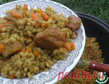 "Плов" из перловки в казане – кулинарный рецепт