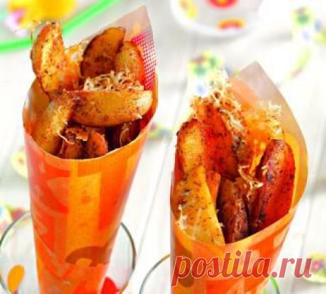 Картофельные ломтики с паприкой и сыром, закуска. Пошаговый рецепт с фото