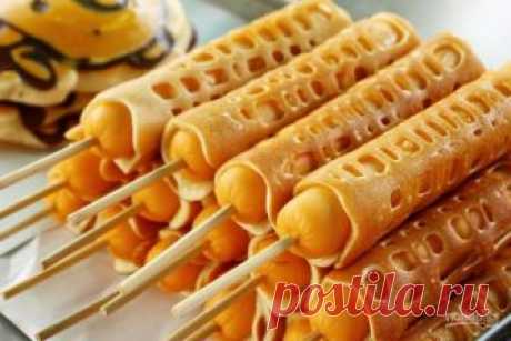 Запеченные блины с сосисками - пошаговый рецепт с фото на Повар.ру