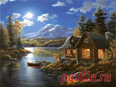 Я мечтаю о маленьком домике......
на краю деревни, у реки........
Я мечтаю о маленькой комнате......
Вечера у камина,  в тиши.........

Я мечтаю уехать из города......
и услышать крик петухов...........
Я мечтаю проснуться поутру..........
и босою выйти на двор.........

Я мечтаю о маленьких радостях.........
почему - то понятных, лишь мне.............
Я мечтаю проснуться с радостью..........
в звенящей такой.... тишине..........

(Жаным)