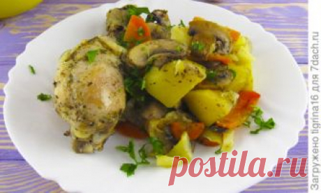 Ужин без возни "Хозяйка отдыхает": мясо с картофелем и грибами в рукаве!