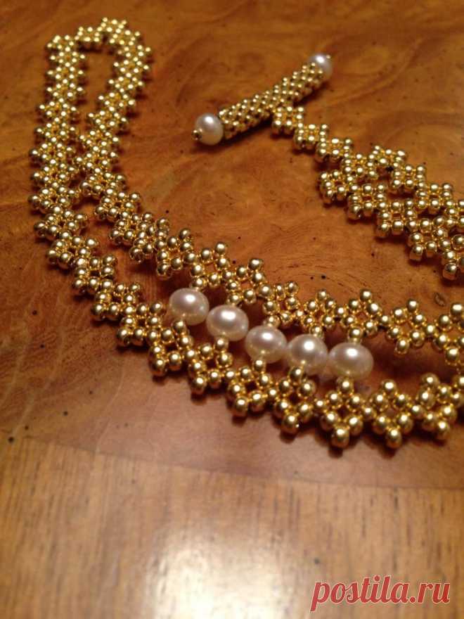 Unique gold pearl bracelet gold bracelet beaded cuff | Etsy