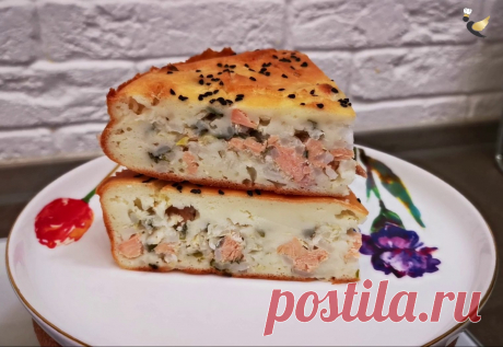 Заливной пирог на кефире с горбушей, рисом и капустой. Простой и вкусный рецепт «на скорую руку» | Рекомендательная система Пульс Mail.ru