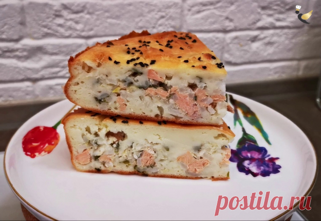 Заливной пирог на кефире с горбушей, рисом и капустой. Простой и вкусный рецепт «на скорую руку» | Рекомендательная система Пульс Mail.ru