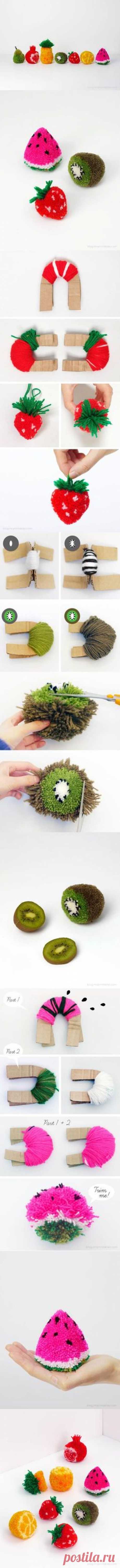 pompon pasteque | Crochet Amigurumi