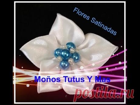 FACILES FLORES Liston Satinado paso a paso EASY SATIN FLOWERS Tutorial DIY PAP