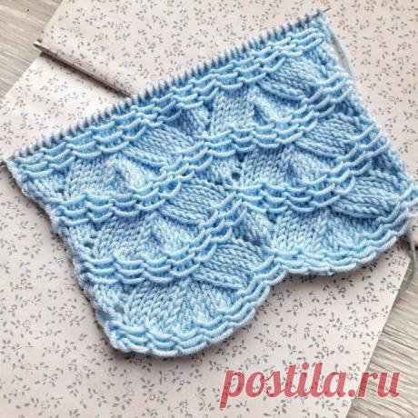 ​Узор спицами "Заснеженные ёлочки"