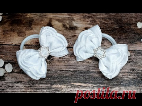 Идеальный пышный бант для школы из репсовых лент / МК канзаши