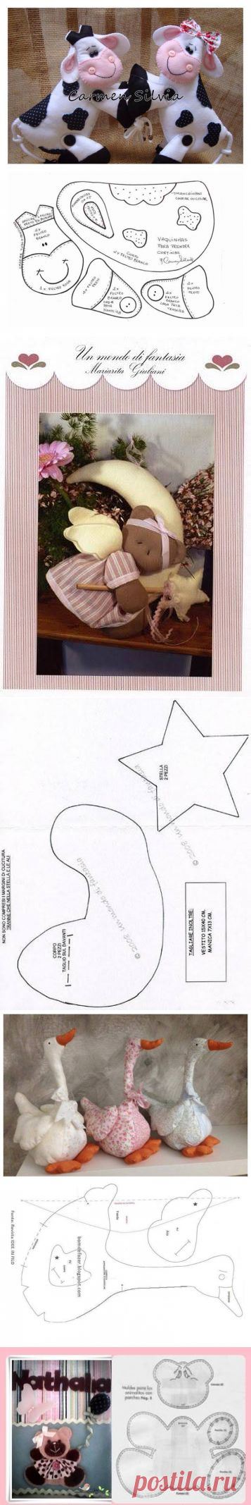 Большая подборка выкроек для мягких игрушек - Рукоделие
