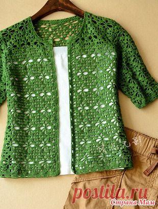 Летний жакет с коротким рукавом. - ВЯЗАНАЯ МОДА+ ДЛЯ НЕМОДЕЛЬНЫХ ДАМ - Страна Мам