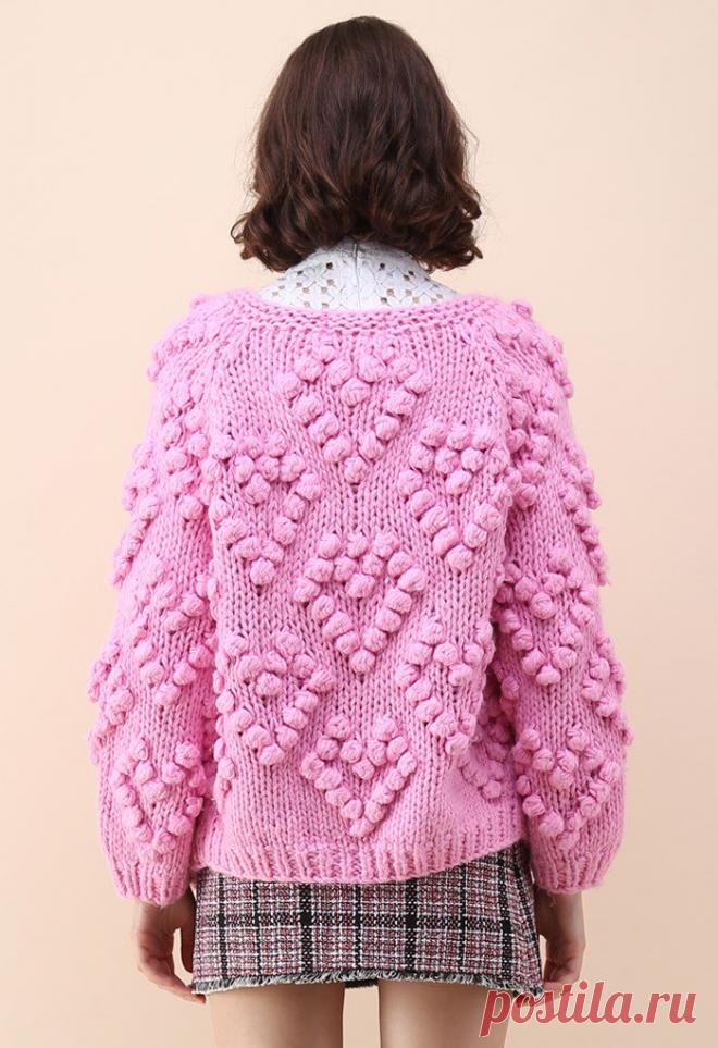 Knit Your Love Cardigan in Hot Pink - Retro, Indie and Unique Fashion
