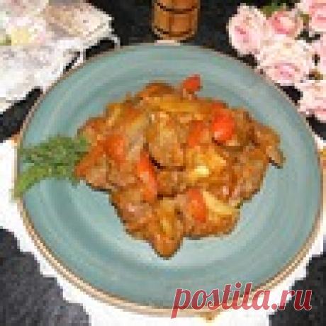 Куриная печень "Овощное наслаждение" Кулинарный рецепт