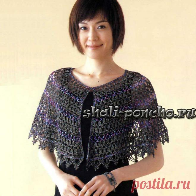 Пелерина из двух видов пряжи