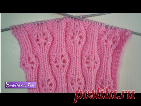 Svetlana Tim - Вязание спицами, Узоры, Кулинария и рецепты.: Резинка 2x2 с АЖУРНЫМИ КОЛЕСИКАМИ. Вязание спицами # 168