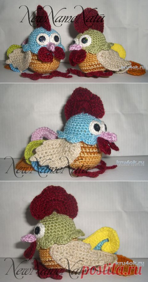 Вязаная игрушка петушок. Работа NewNameNata