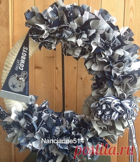 Dallas COWBOYS full 20 inch team RAG WREATH with a от Nancianne514