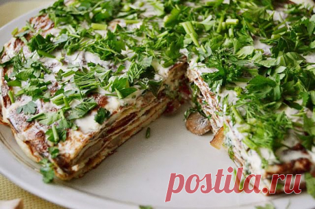 Торт-омлет с грибами | Рецепты — просто и со вкусом