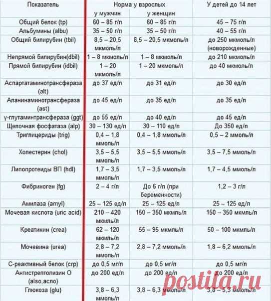 ПОКАЗАТЕЛИ АНАЛИЗА КРОВИ ЗДОРОВОГО ЧЕЛОВЕКА!