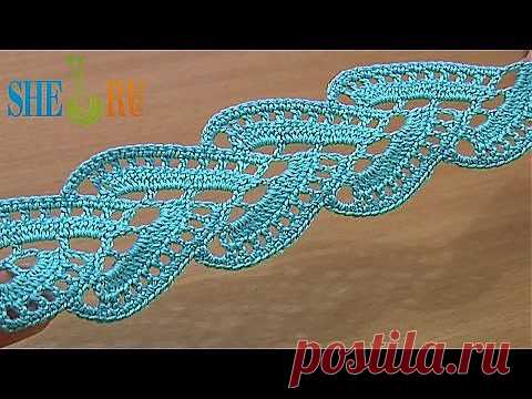 Ленточное кружево. Как вязать ленту .