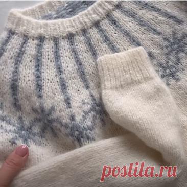 Вязание лопапейса «Зимняя сказка» . Свитер спицами. мастер-класс | КРЕАЛИКУМ - творим волшебство каждый день | Дзен