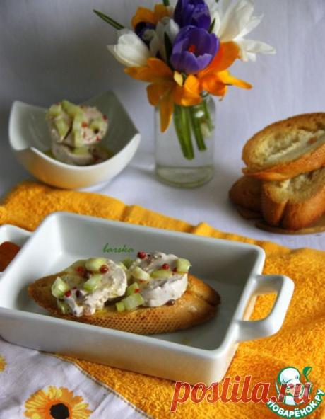 Брускетта с маринованным козьим сыром - кулинарный рецепт