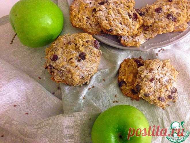 Овсяное печенье с яблоком, изюмом и орехами Кулинарный рецепт