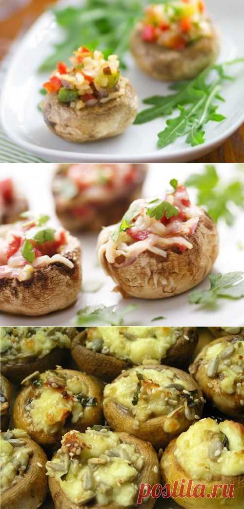 Самые вкусные закуски: фаршируем шампиньоны / Простые рецепты