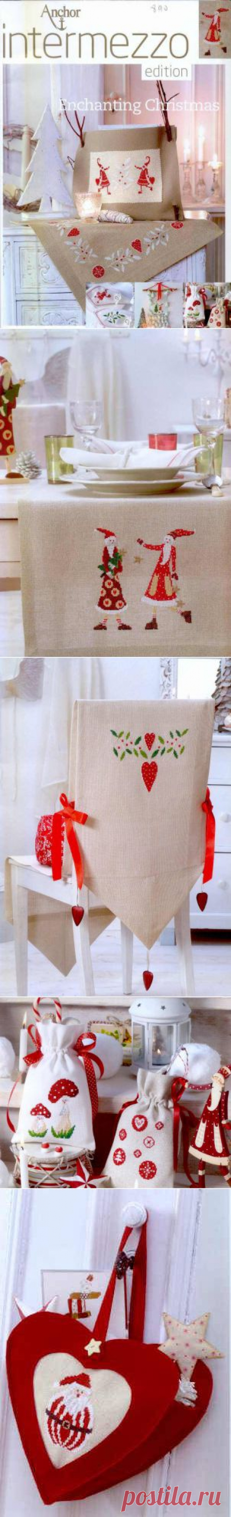 Anchor, новогодняя вышивка.