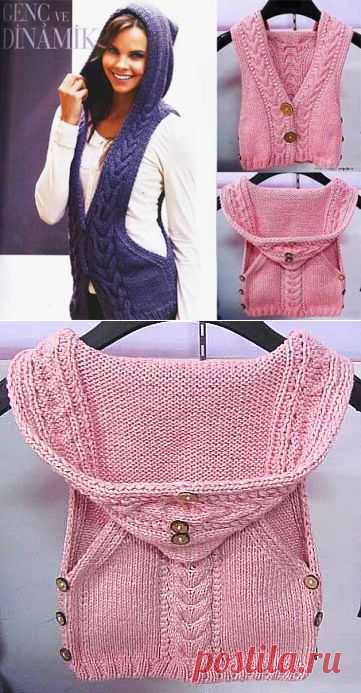 Необычный жилет с капюшоном | Искусница