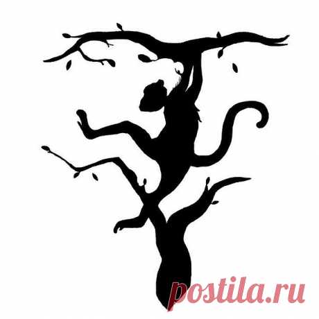 Тест - То, что вы заметили в первую очередь, расскажет, какое полушарие мозга у вас доминирует/Свисающая с ветки обезьяна