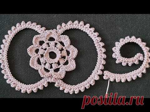 Урок 04. Тонкий шнур-завиток с узелками. Блузка. Пепельно-розовая мечта. Сrochet. Ирландское кружево