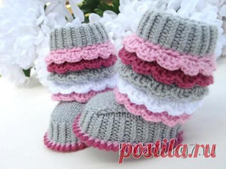 ОЧЕНЬ НАРЯДНЫЕ ПИНЕТКИ-БОТИНОЧКИ ДЛЯ МАЛЫШЕЙ | Клубок