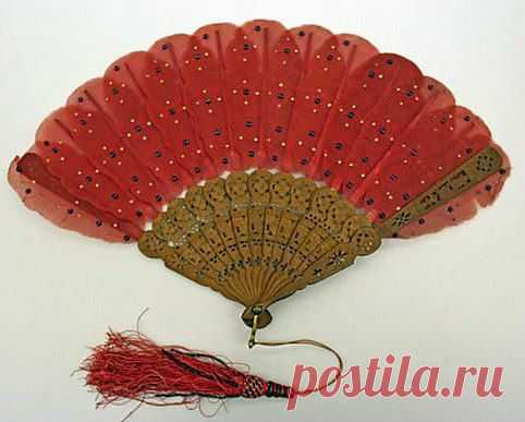 "Jenny Lind" fan, ca. 1860, American or European.