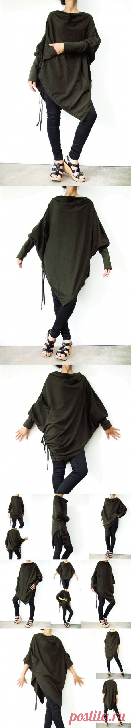 NO.59 Dark Olive Green Cotton Jersey Batwing от JoozieCotton