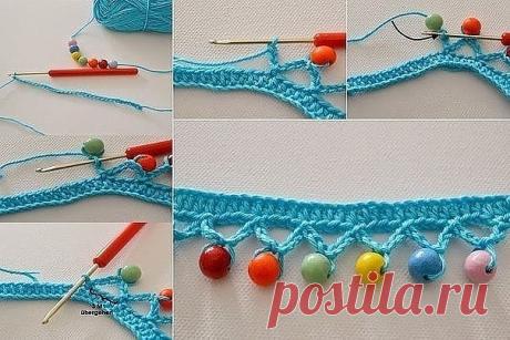 Кайма - очень красивая обвязка края изделия крючком