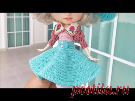 How i crochet cute and chic skirt for Blythe