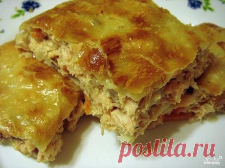 Слоеный пирог с курицей и грибами - рецепт с фото на Повар.ру