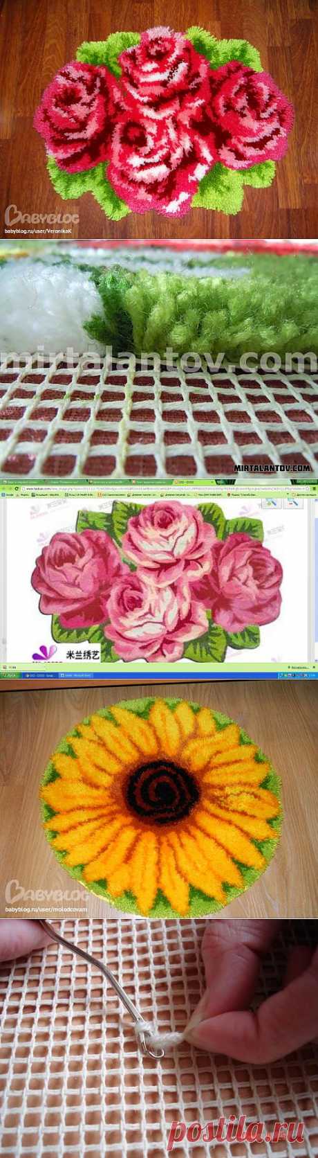 Коврик &quot;Полянка из роз&quot;.