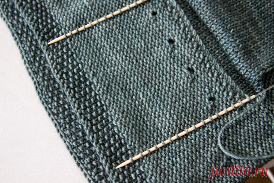 Как пришить мешковину кармана - Tricksy Knitter
