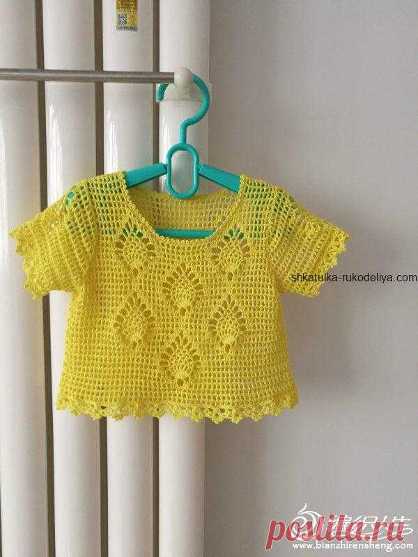 Топ крючком для девочки Топ крючком для девочки в филейной технике. Детский топ по японским схемам