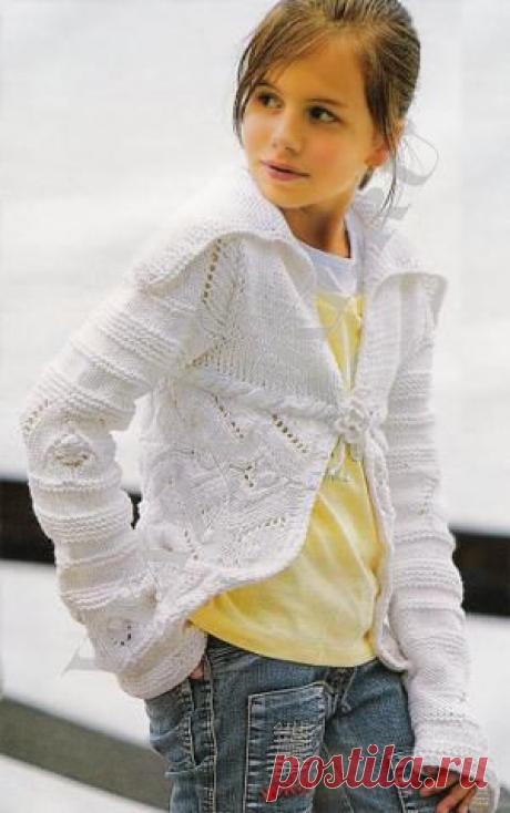 Белый ажурный жакет (спицами) - Вязанки.РУ - Все о вязании