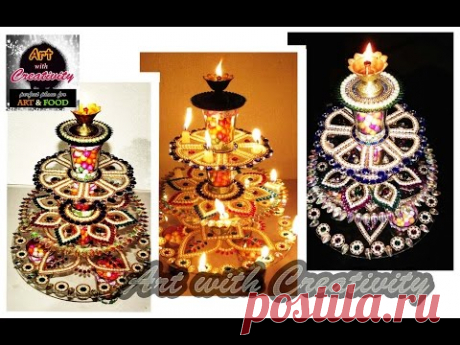 HOW TO: make diya stand  (diya stand decoration)